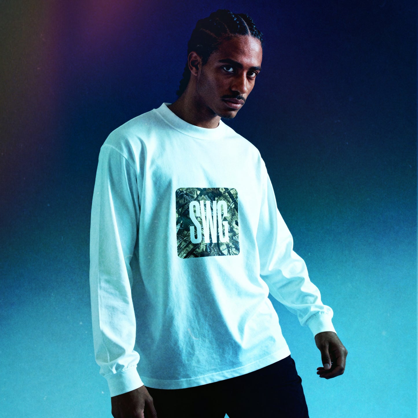 Camo Box Logo LS Tee <WHITE>