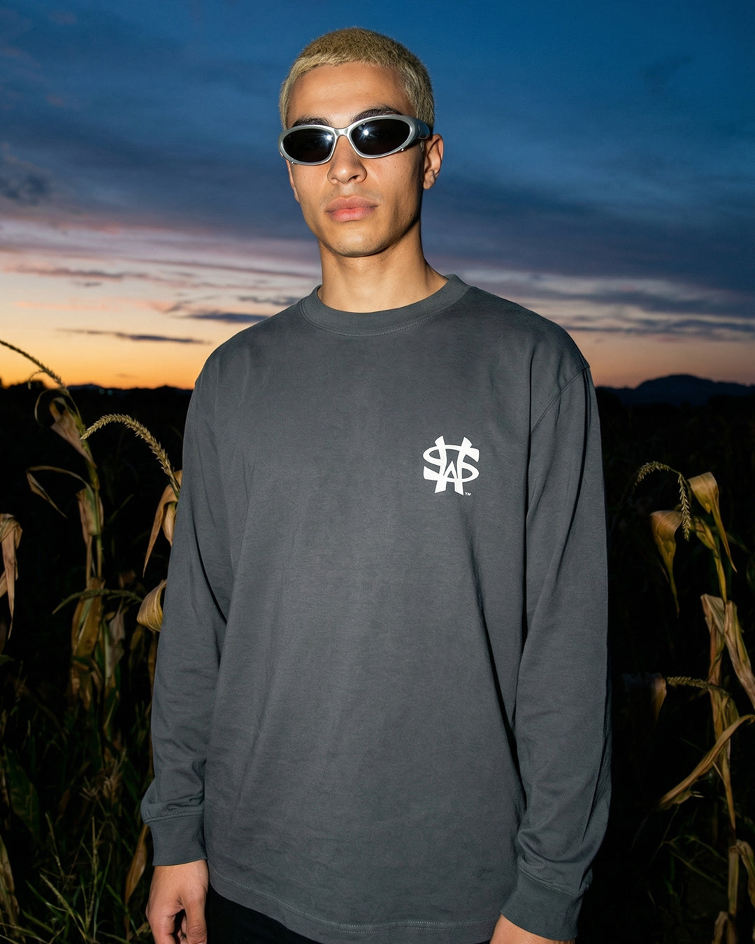 SW Logo LS Tee <C.GRAY>