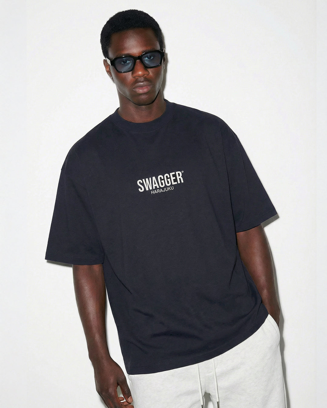 <Limited Color>INFLUENCER OVER SIZE T-SHIRT BLACK×WHITE