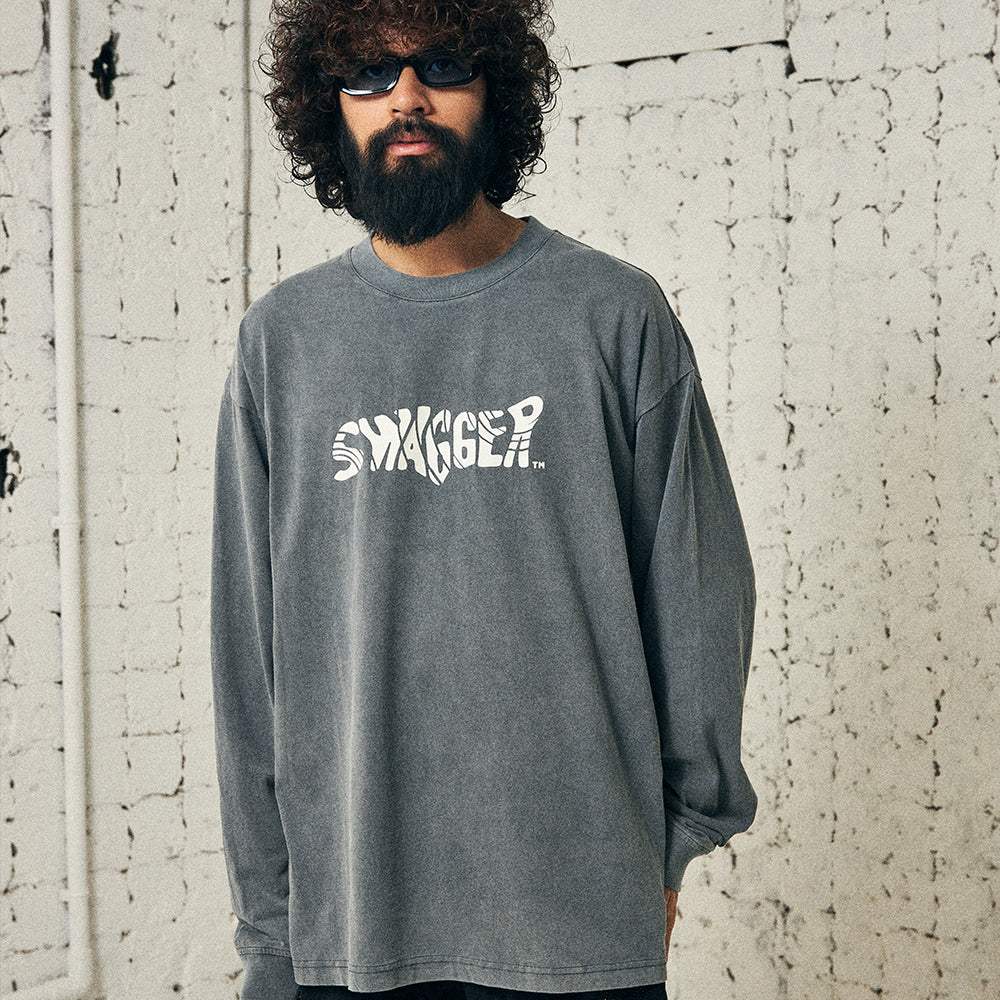 PSYCHEDELIC LOGO LT-SHIRT C.GRAY