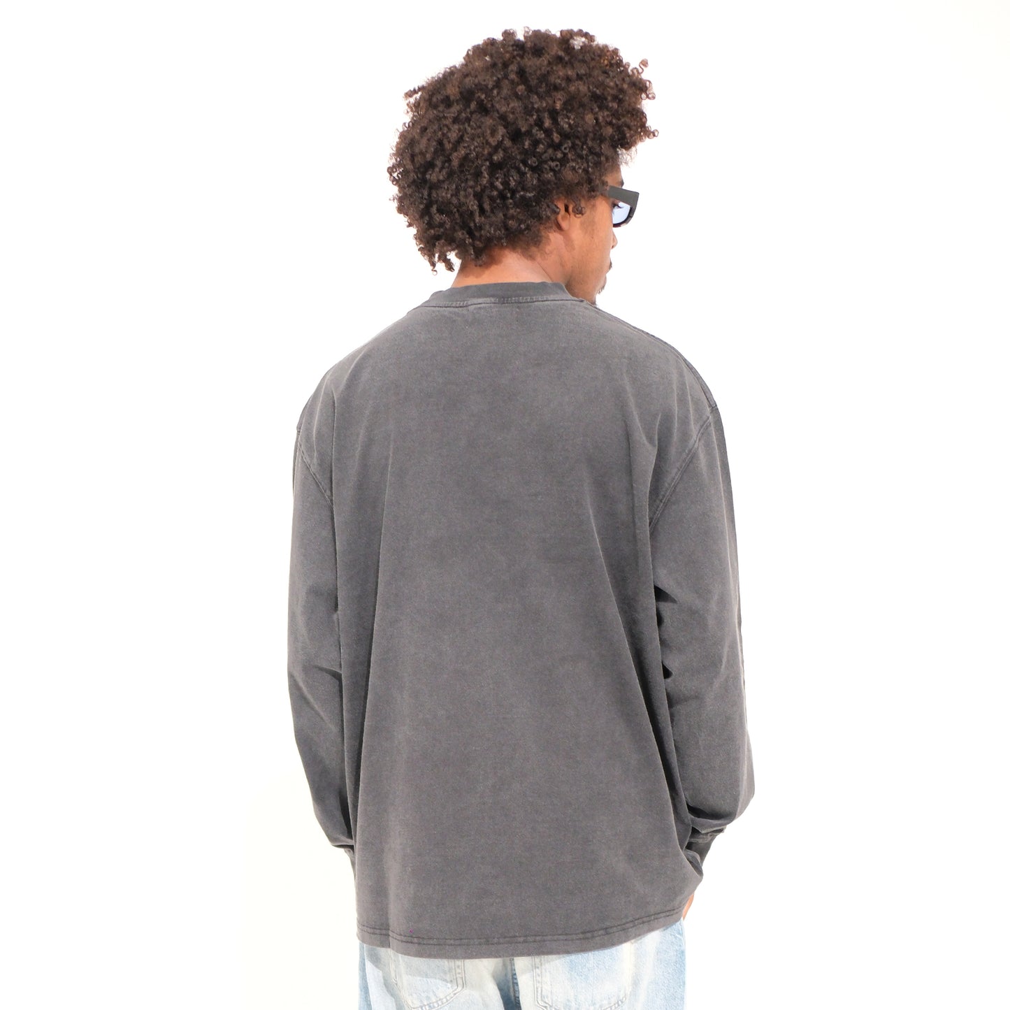 Signature Blur Logo LS Tee <C.GRAY>