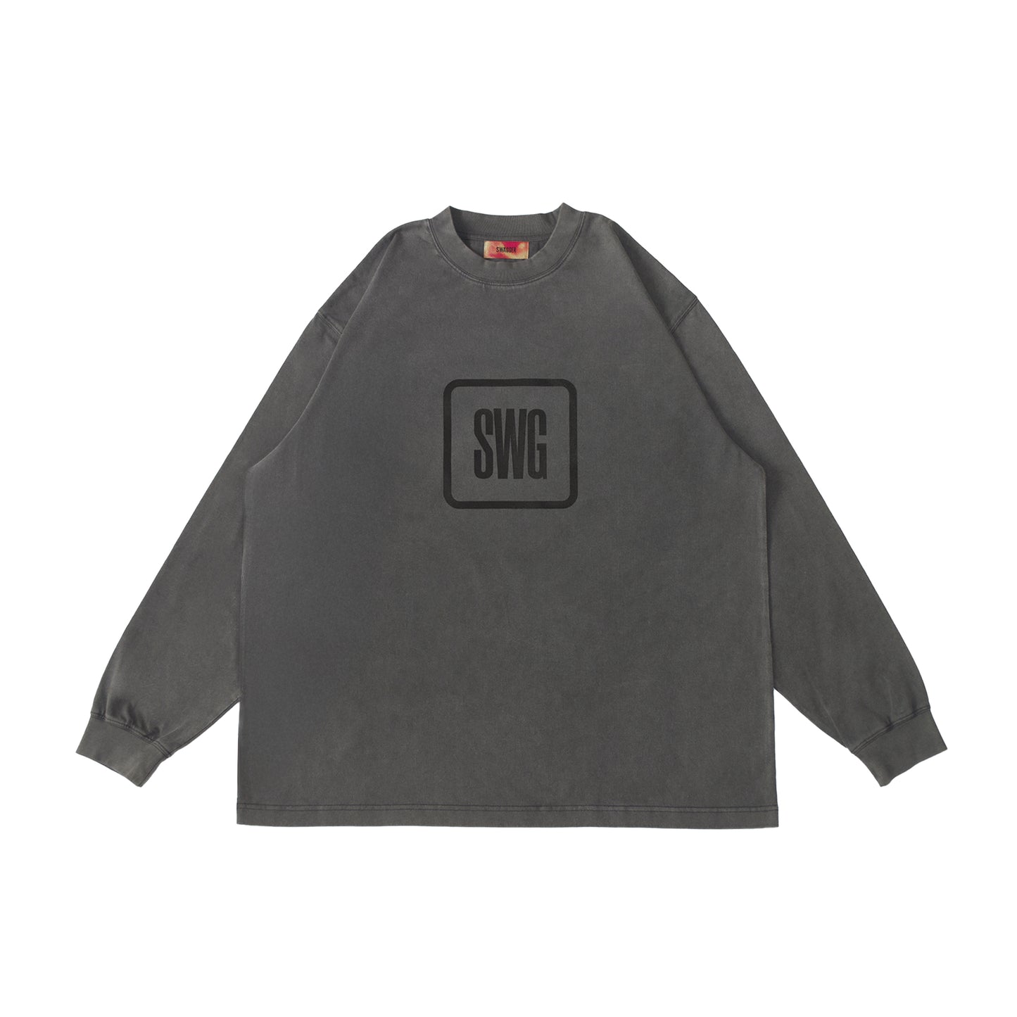 Front Box Logo LS Tee <C.GRAY>