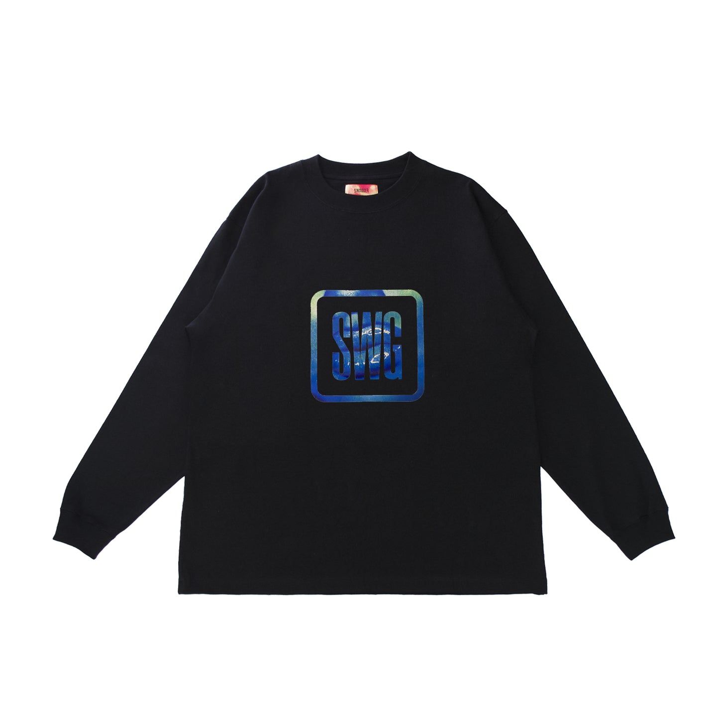 Blue Lip Box Logo LS Tee <BLACK>