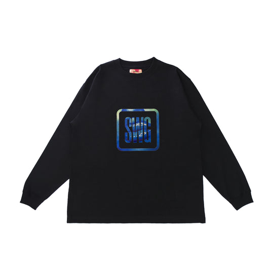 Blue Lip Box Logo LS Tee <BLACK>