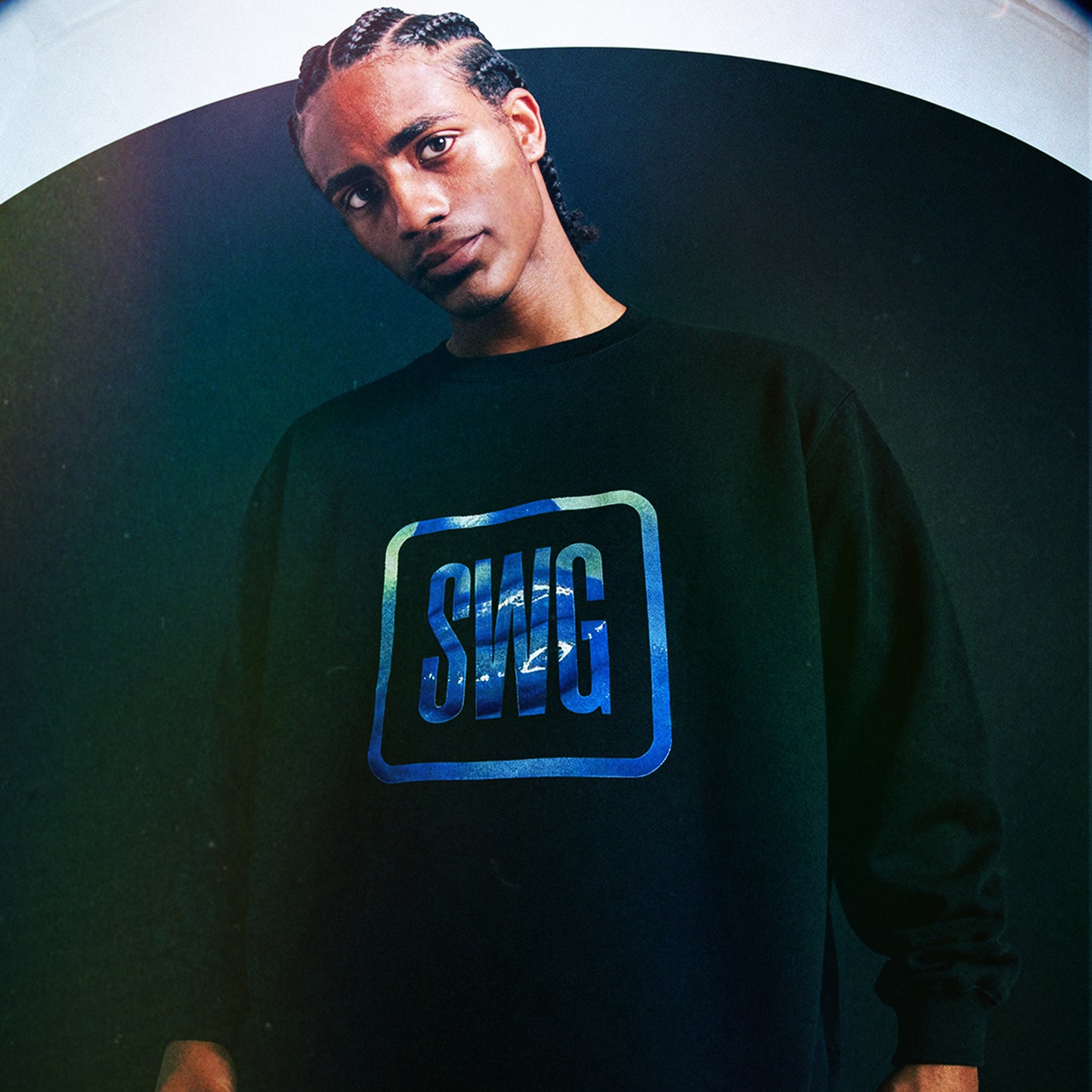 Blue Lip Box Logo LS Tee <BLACK>