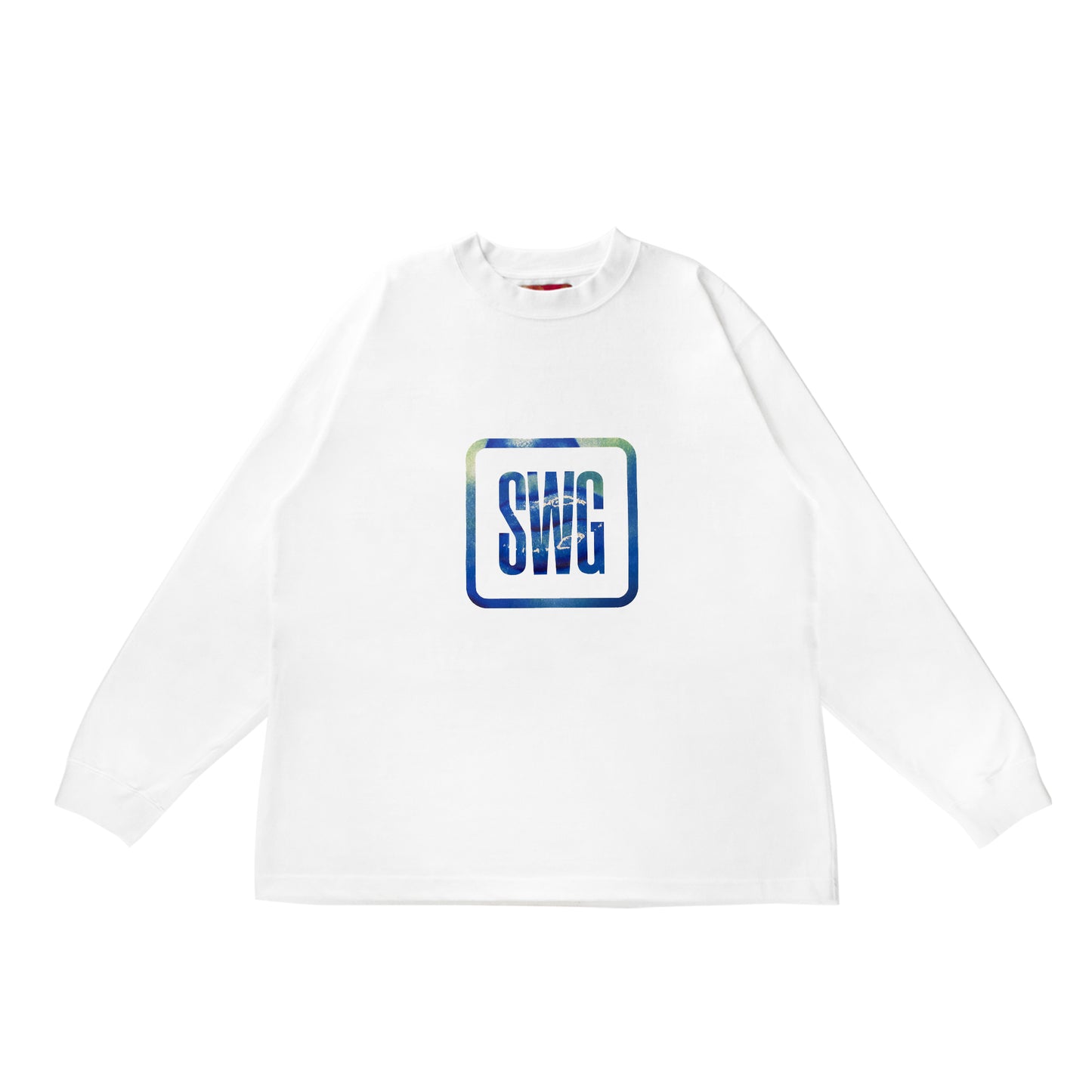Blue Lip Box Logo LS Tee <WHITE>