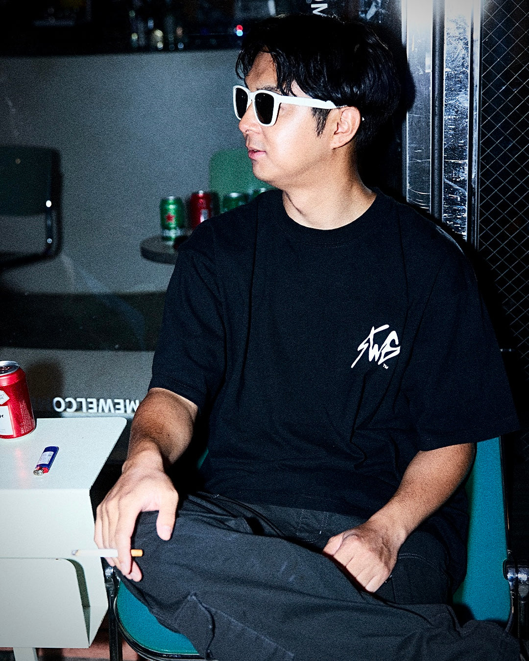 SIGNATURE LOGO T-SHIRT BLK×WHT