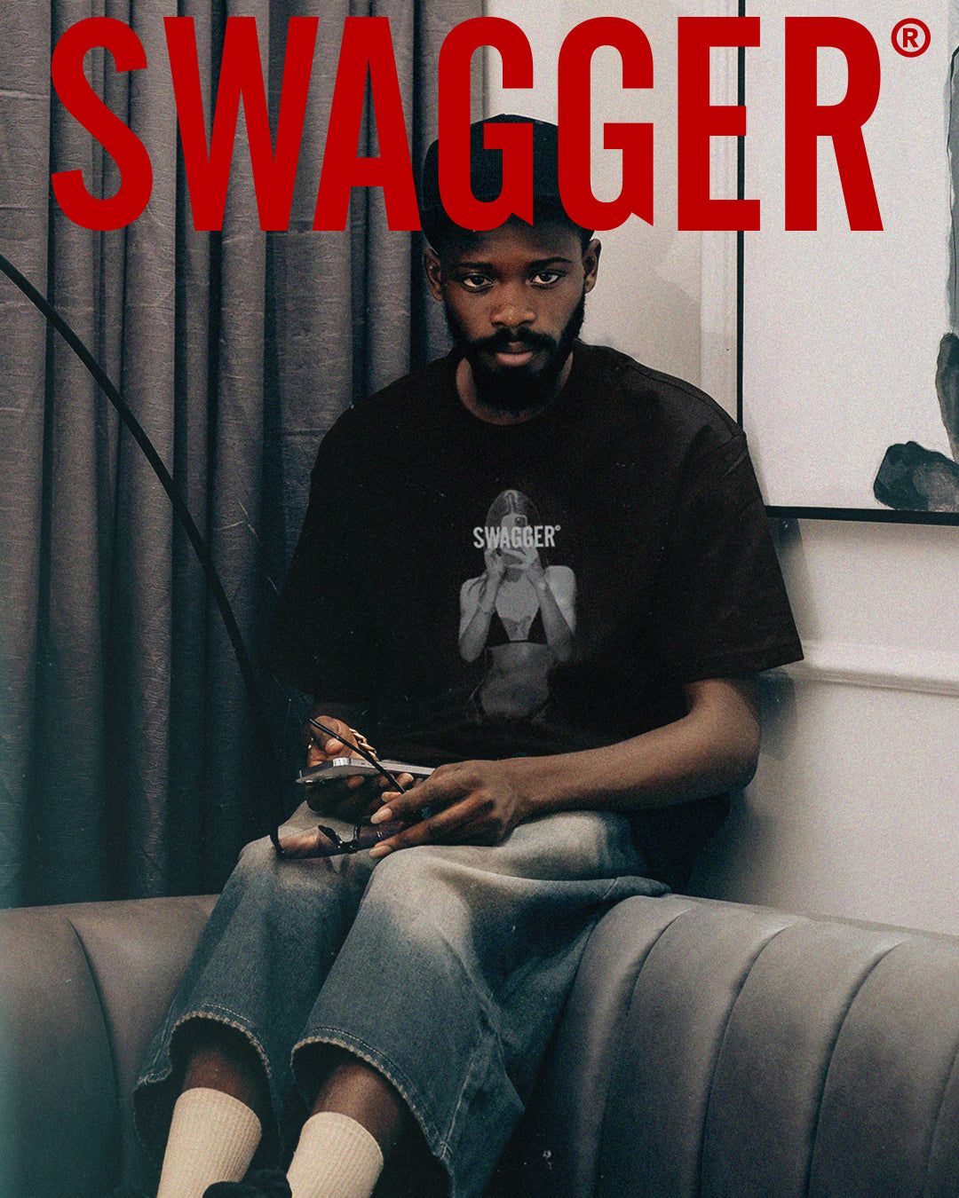 <限定カラー>INFLUENCER OVER SIZE T-SHIRT BLACK×WHITE