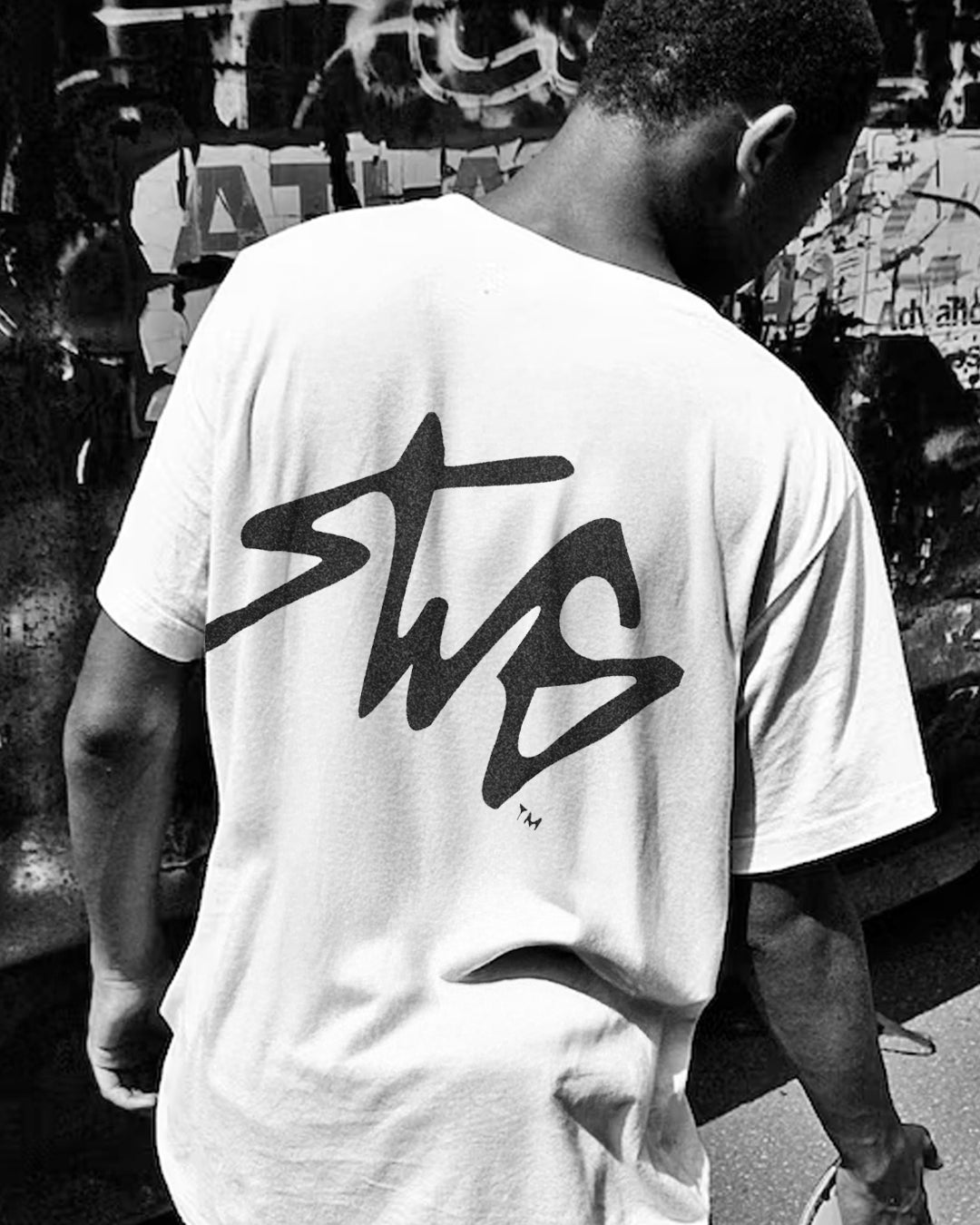 SIGNATURE LOGO T-SHIRT WHT×BLK