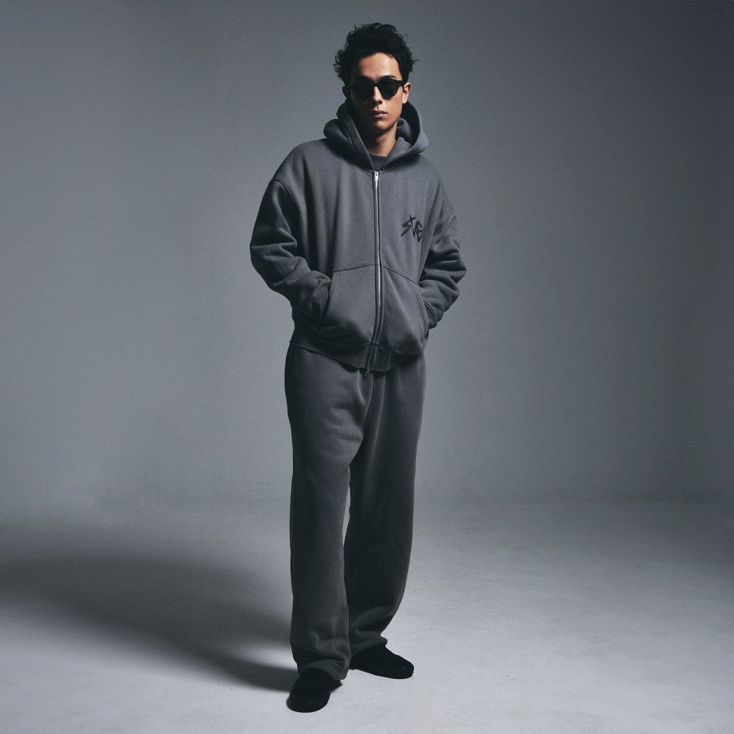 WIDE SWEAT PANTS GRAY