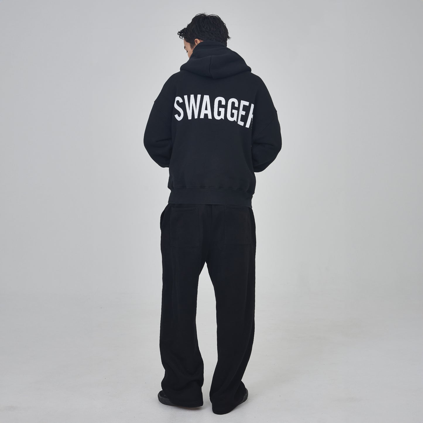 WIDE SWEAT PANTS BLACK