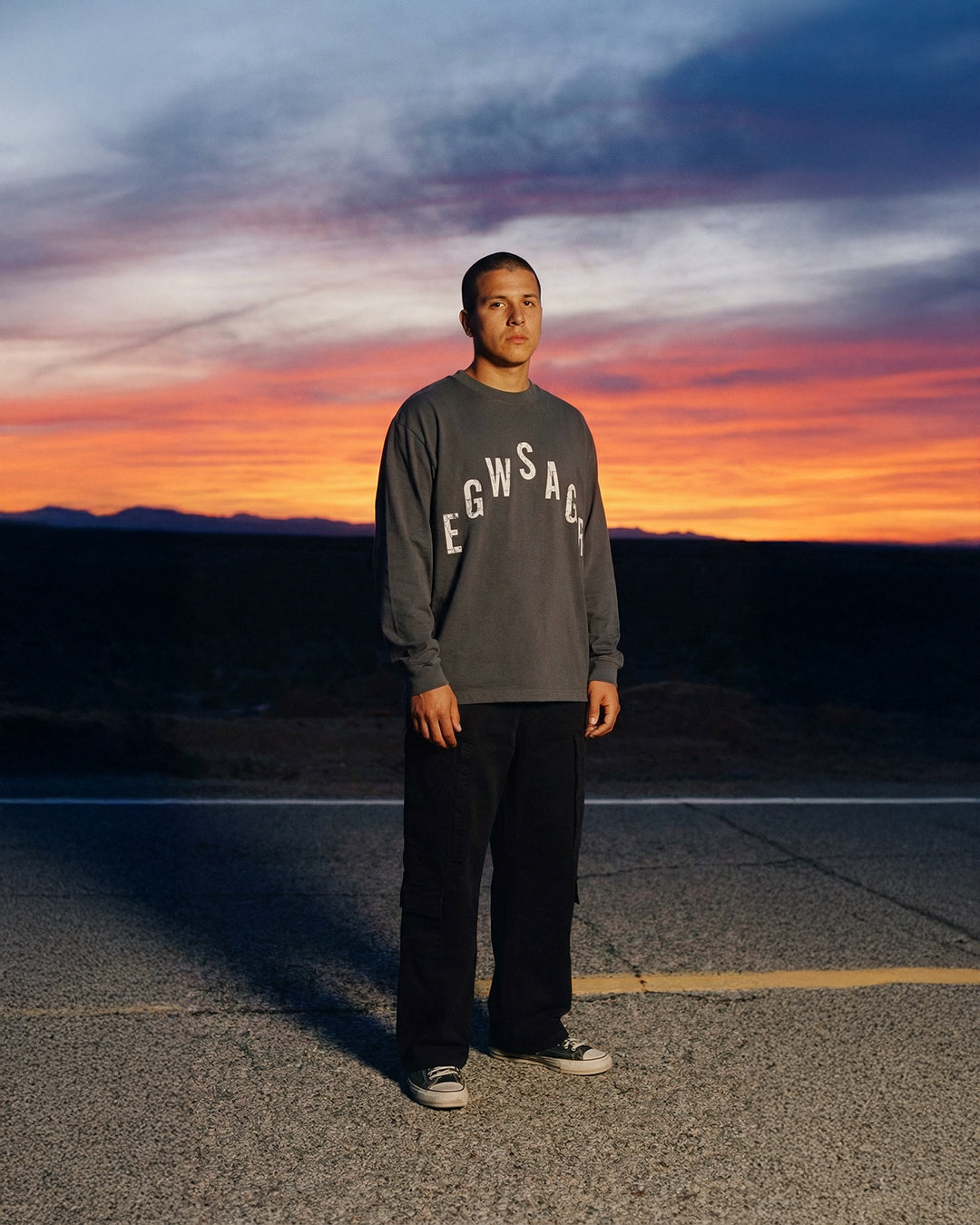 Pyramid Logo LS Tee <C.GRAY>