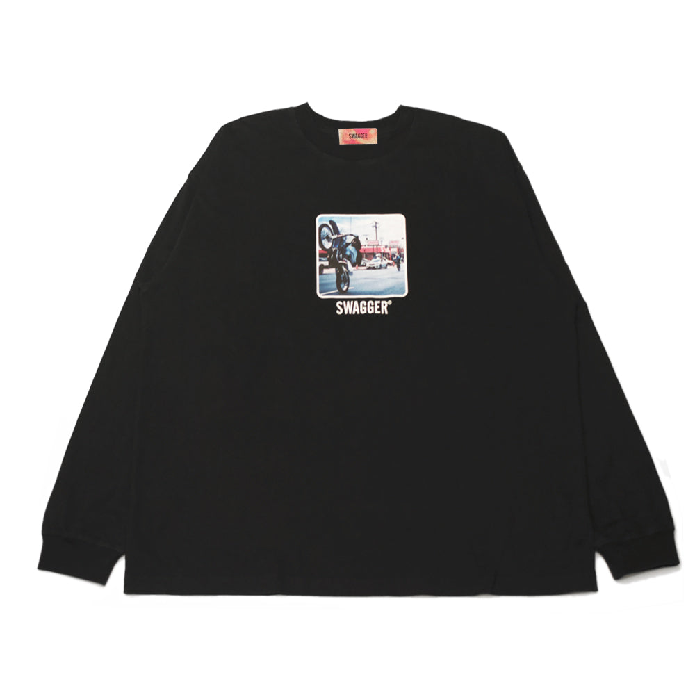 MOTORBIKE PHOTO LT-SHIRT BLACK