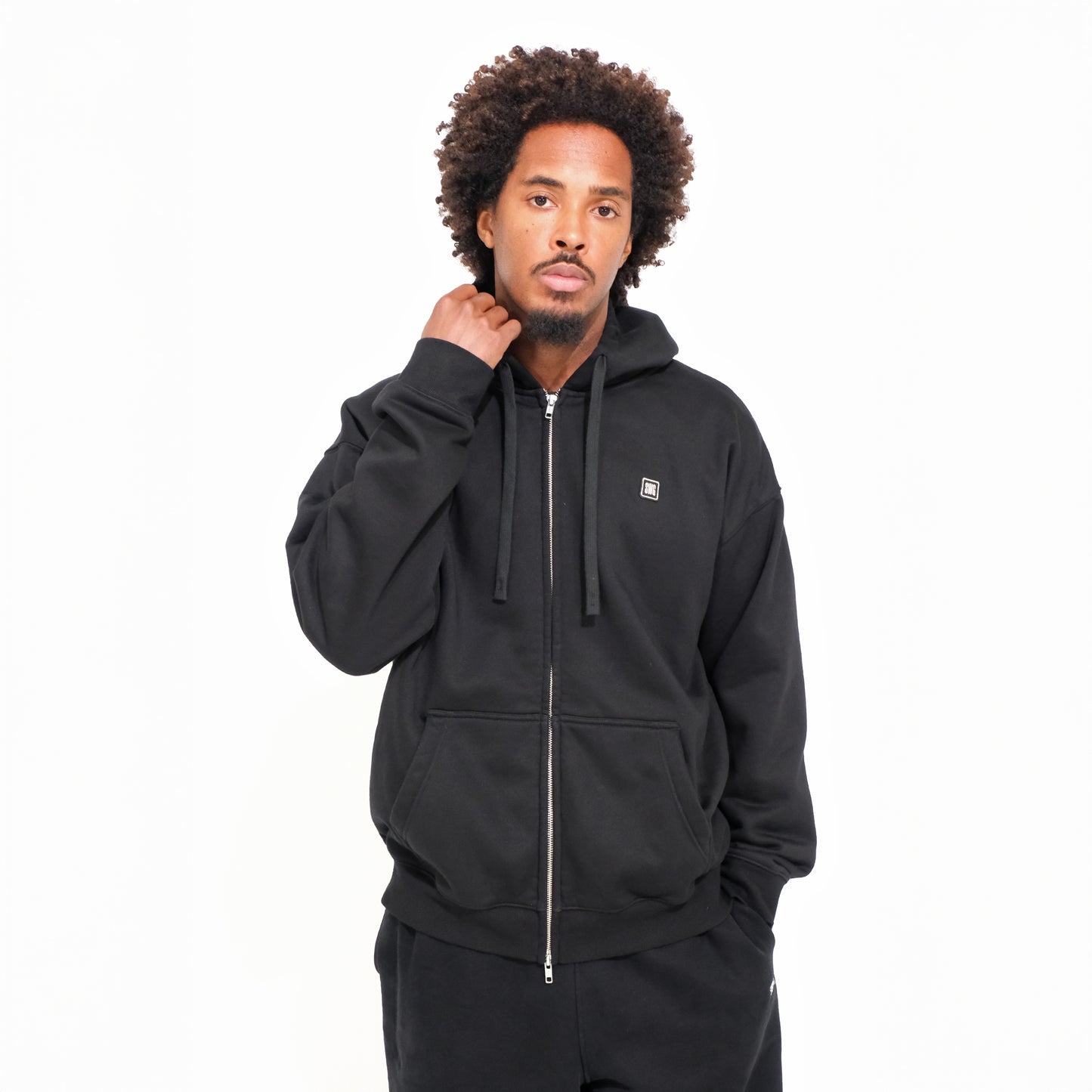 Box Logo Zip Up Hoodie <BLACK>