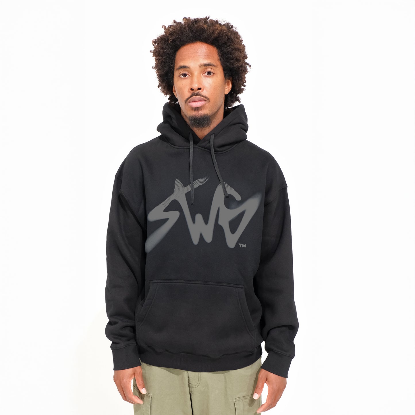 Signature Blur Logo Hoodie <BK×CG>