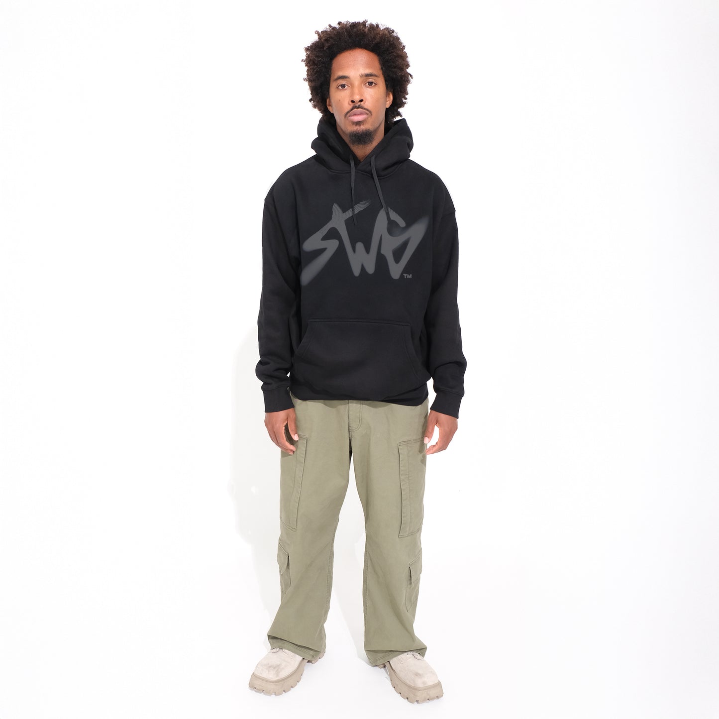 Signature Blur Logo Hoodie <BK×CG>