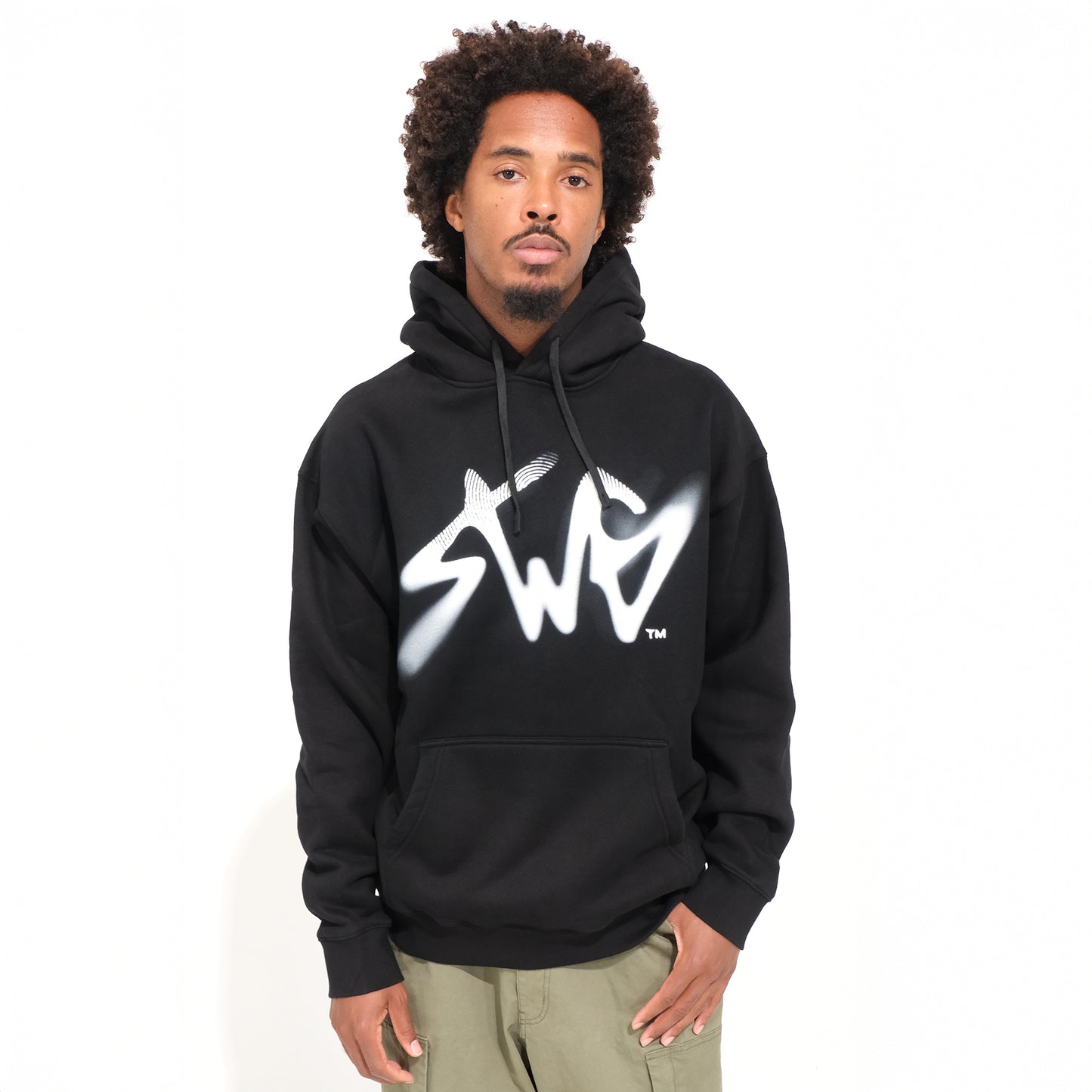 Signature Blur Logo Hoodie <BK×WT>