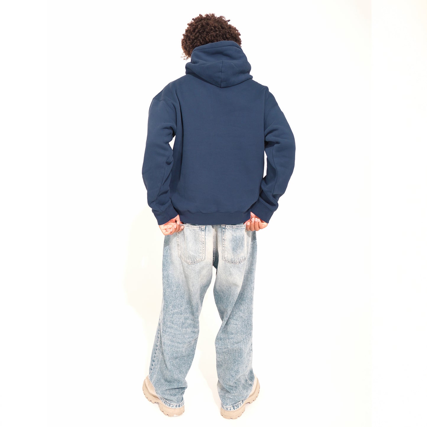 Signature Blur Logo Hoodie <NAVY>