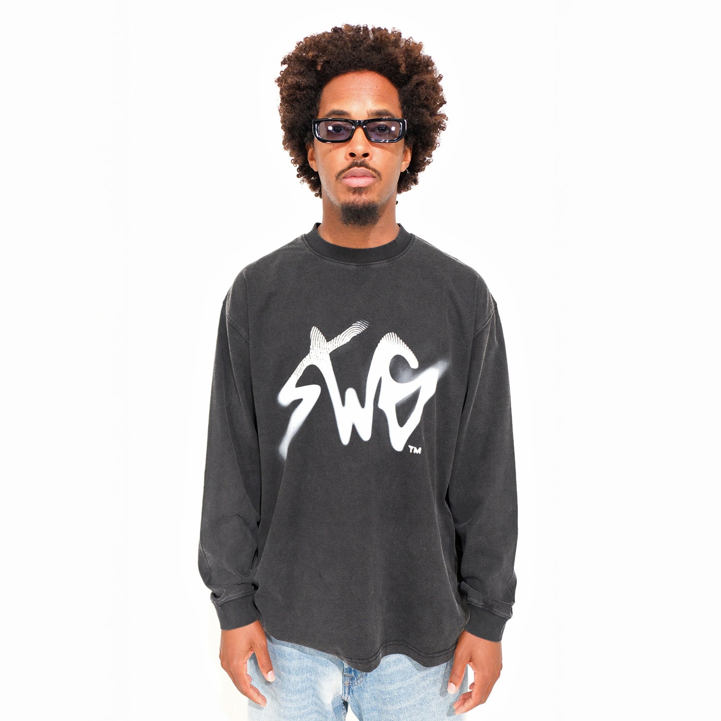 Signature Blur Logo LS Tee <BLACK>