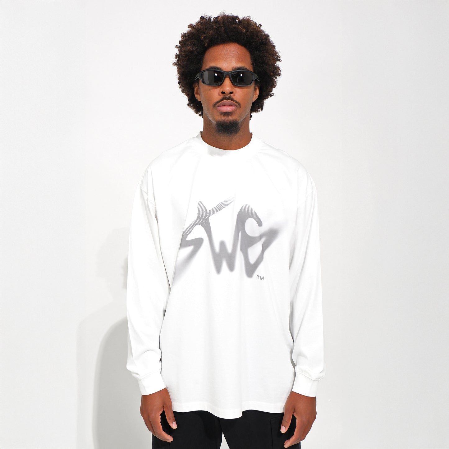 Signature Blur Logo LS Tee <WHITE>