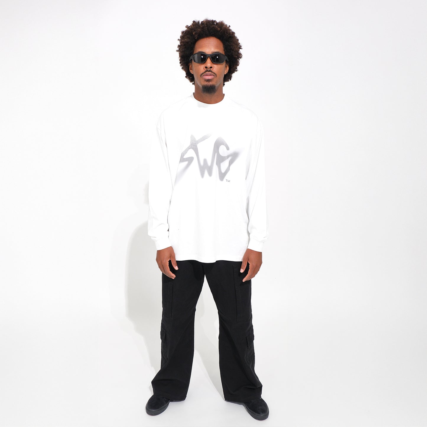 Signature Blur Logo LS Tee <WHITE>