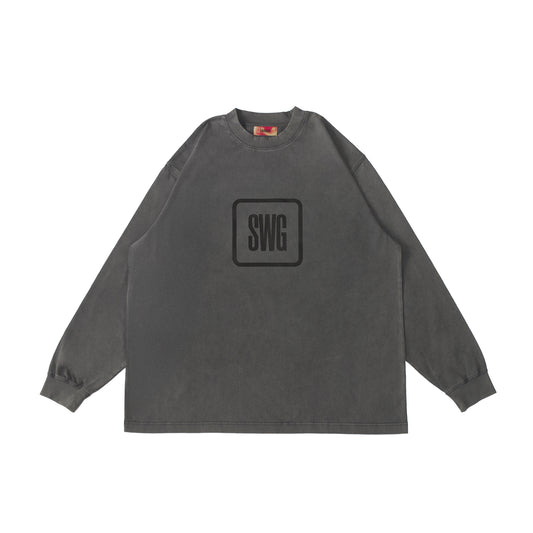 Front Box Logo LS Tee <C.GRAY>