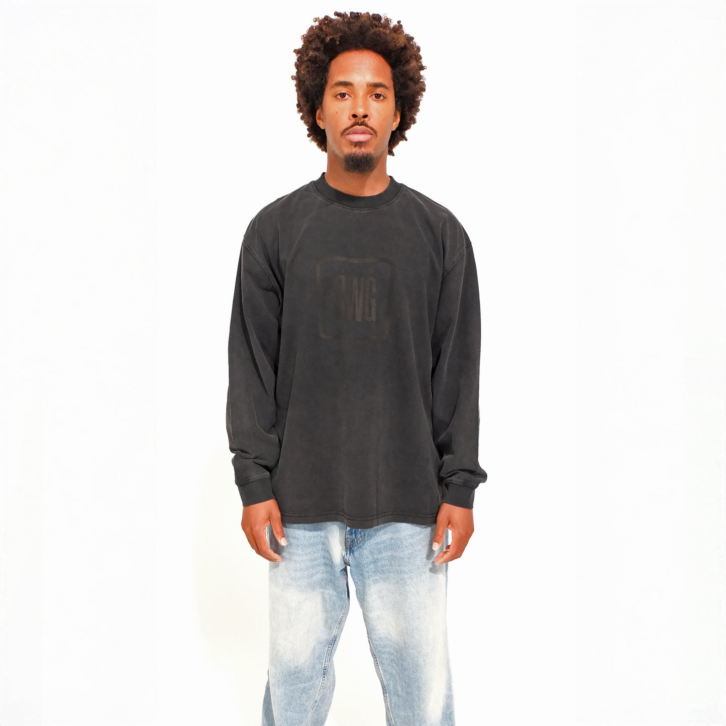 Front Box Logo LS Tee <BLACK>