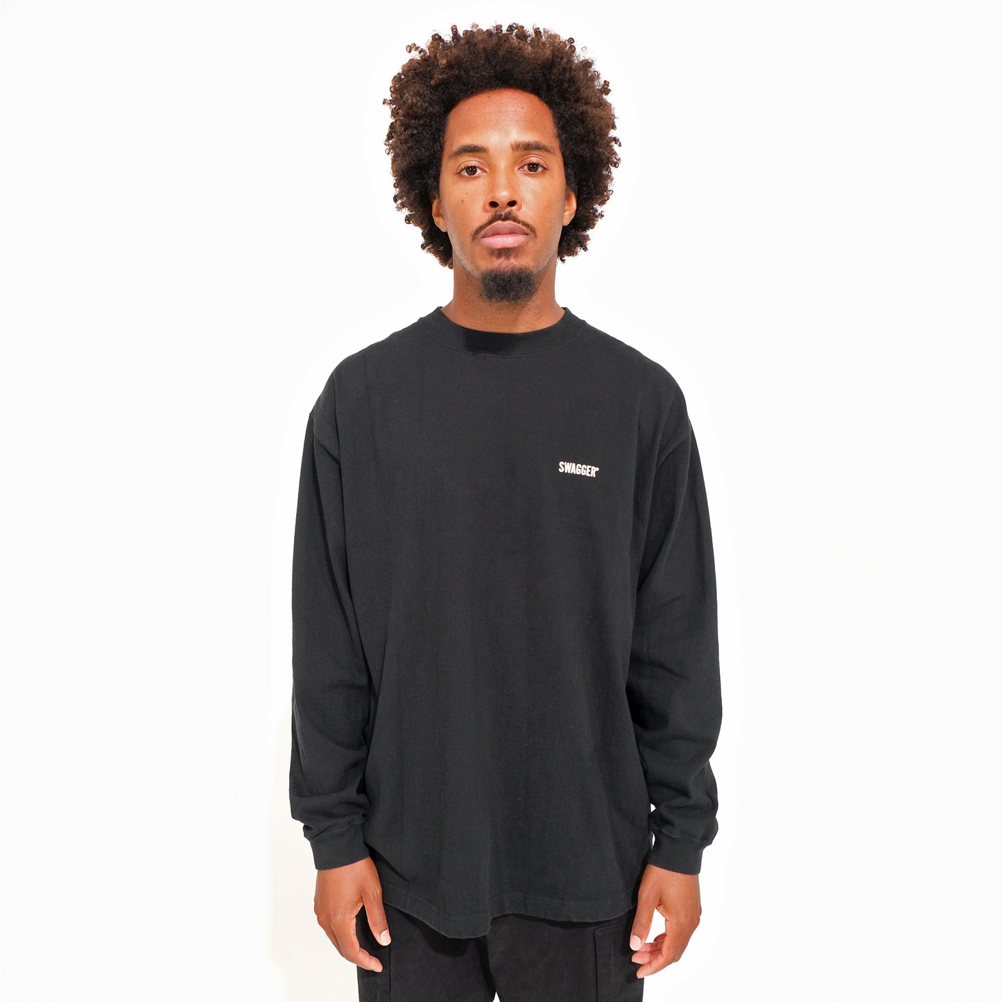 Chest Logo LS Tee <BK×WHIT>