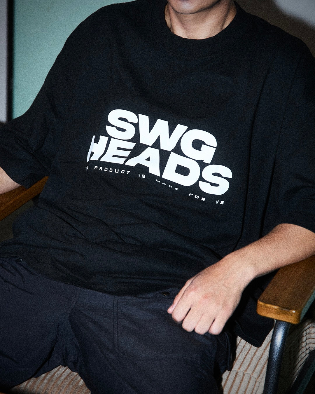 SWG HEADS OVER SIZE T-SHIRT BLACK