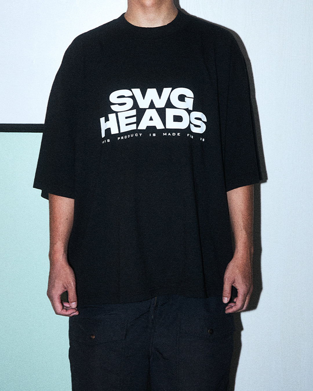 SWG HEADS OVER SIZE T-SHIRT BLACK