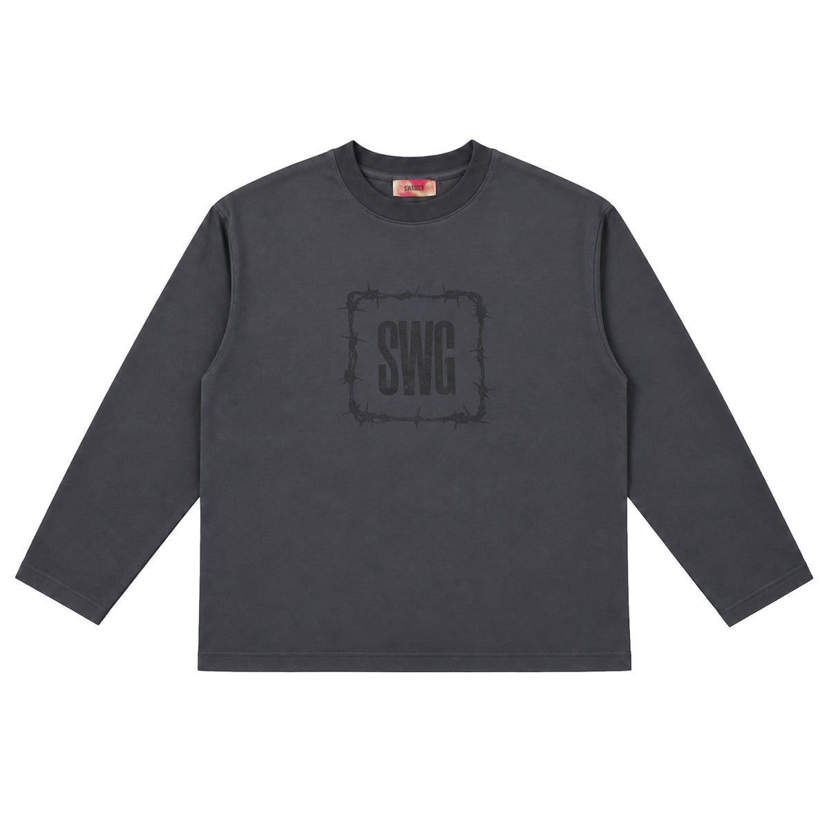 Barbed Box logo LS Tee (C.Gry)