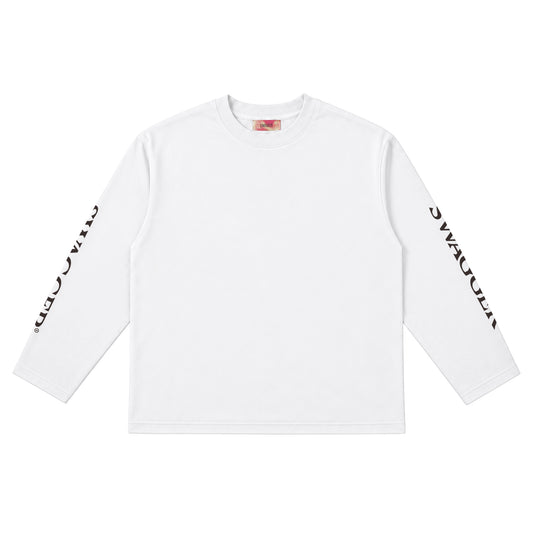 Sleeve Logo LS Tee (White)
