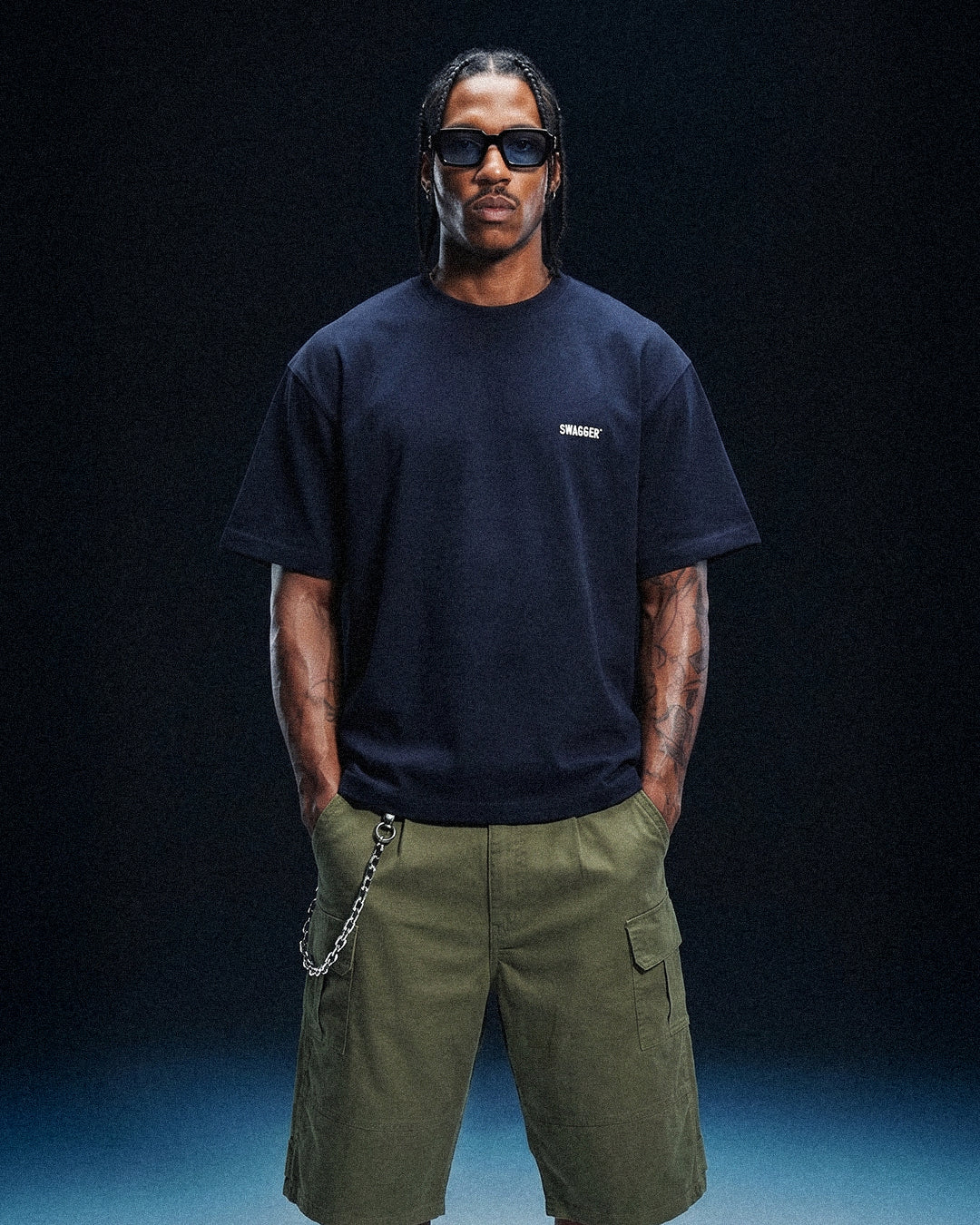 <Limited Color>INFLUENCER OVER SIZE T-SHIRT BLACK×WHITE