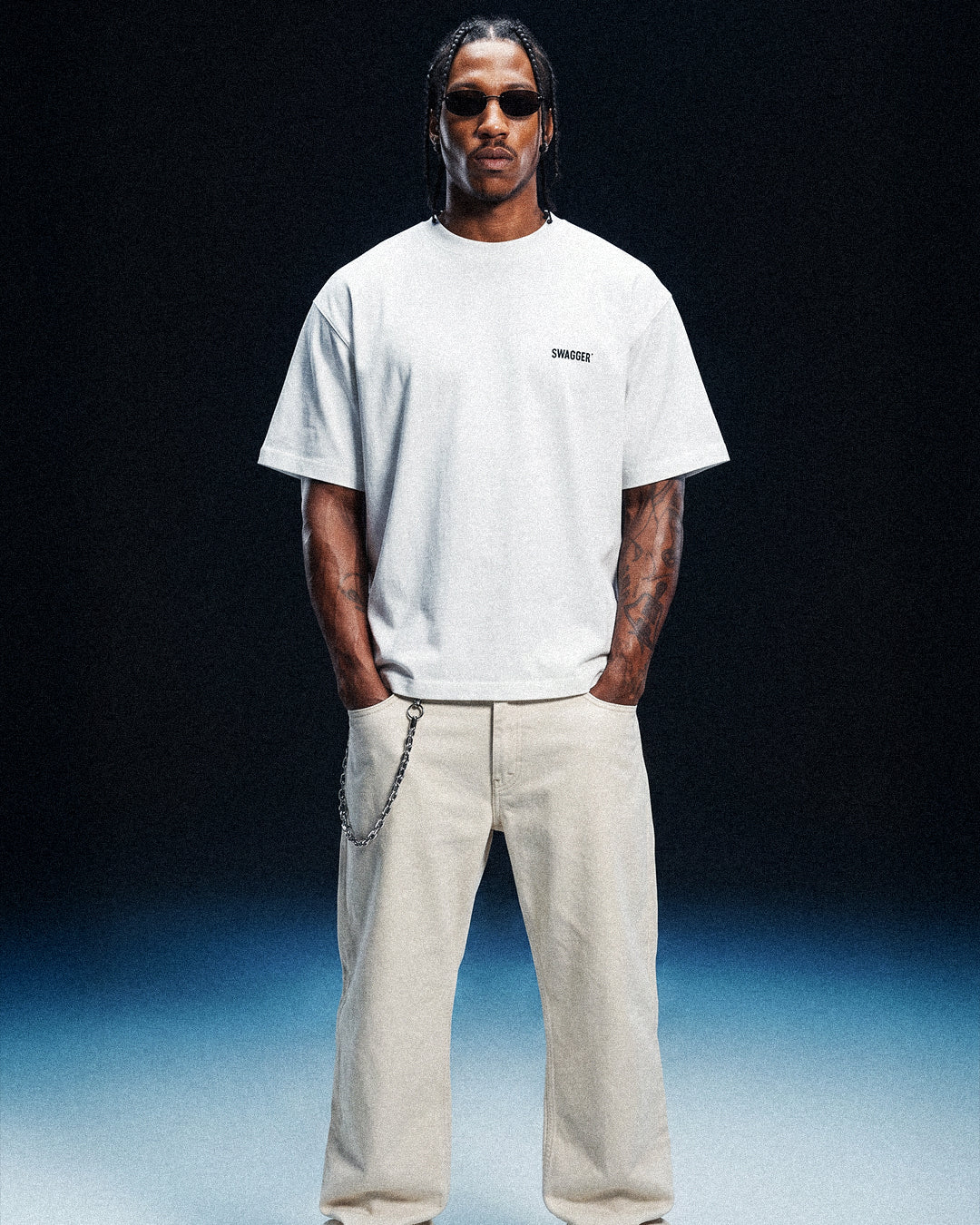 <Limited Color>INFLUENCER OVER SIZE T-SHIRT BLACK×WHITE