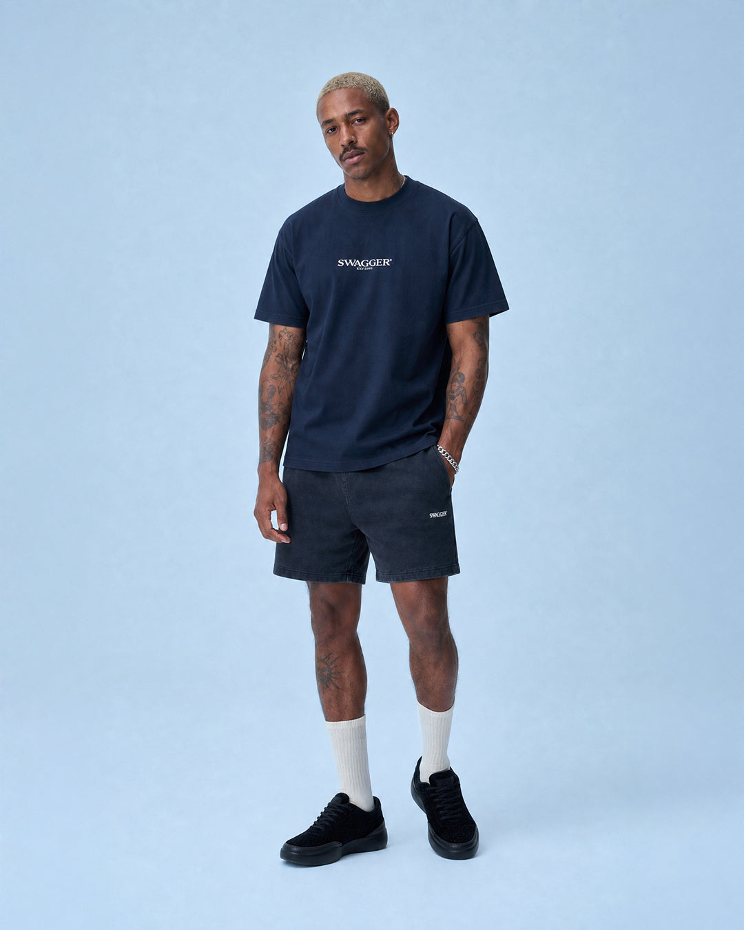 SWAGGER OS Logo Basic Tee <Navy>