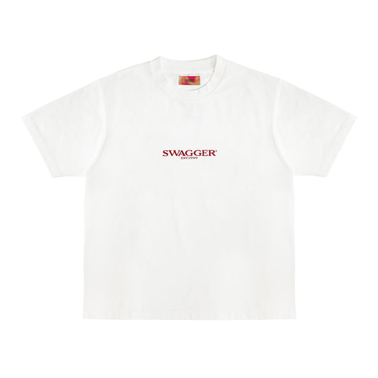 SWAGGER OS Logo Basic Tee <WHT×RED>