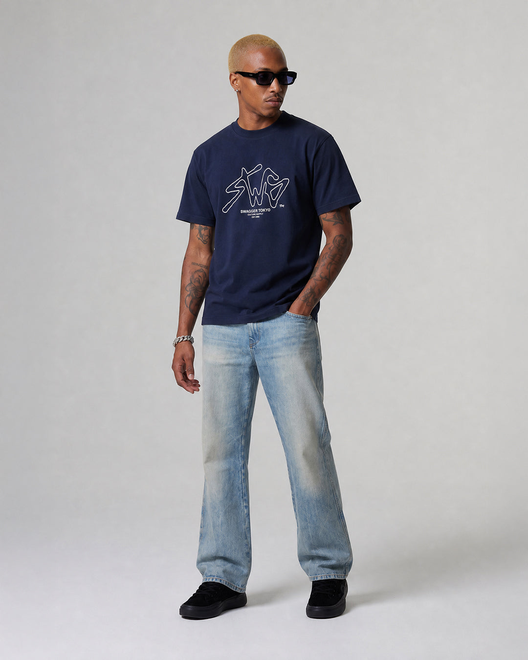 Signature OL Logo Basic Tee <NAVY>