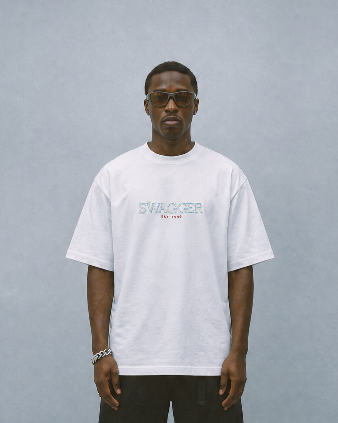 <Limited Color>INFLUENCER OVER SIZE T-SHIRT BLACK×WHITE