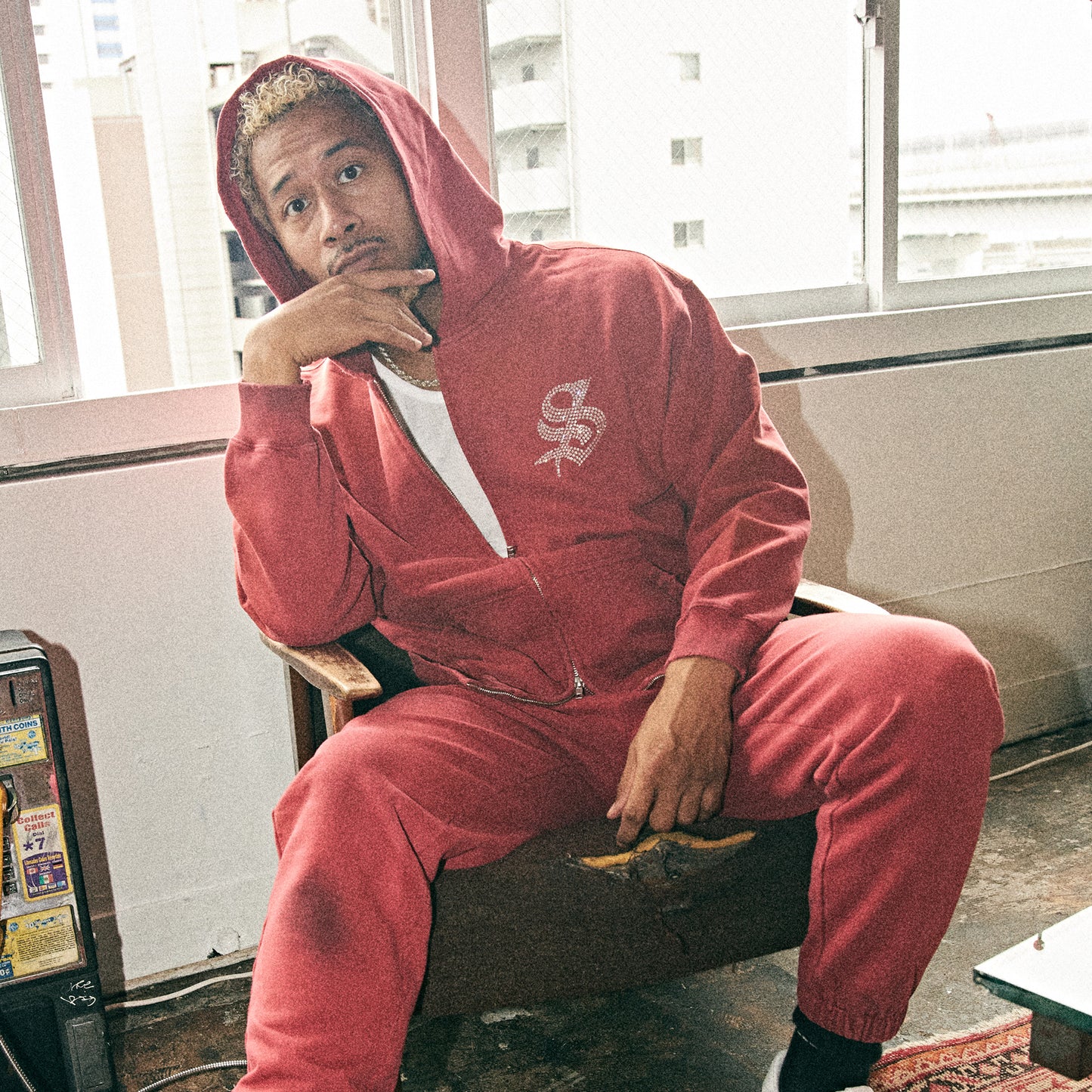 Heavy Weight Zip Up Hoodie RED